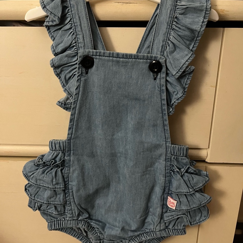 Ruffle Butts Blue Denim Ruffle Bodysuit